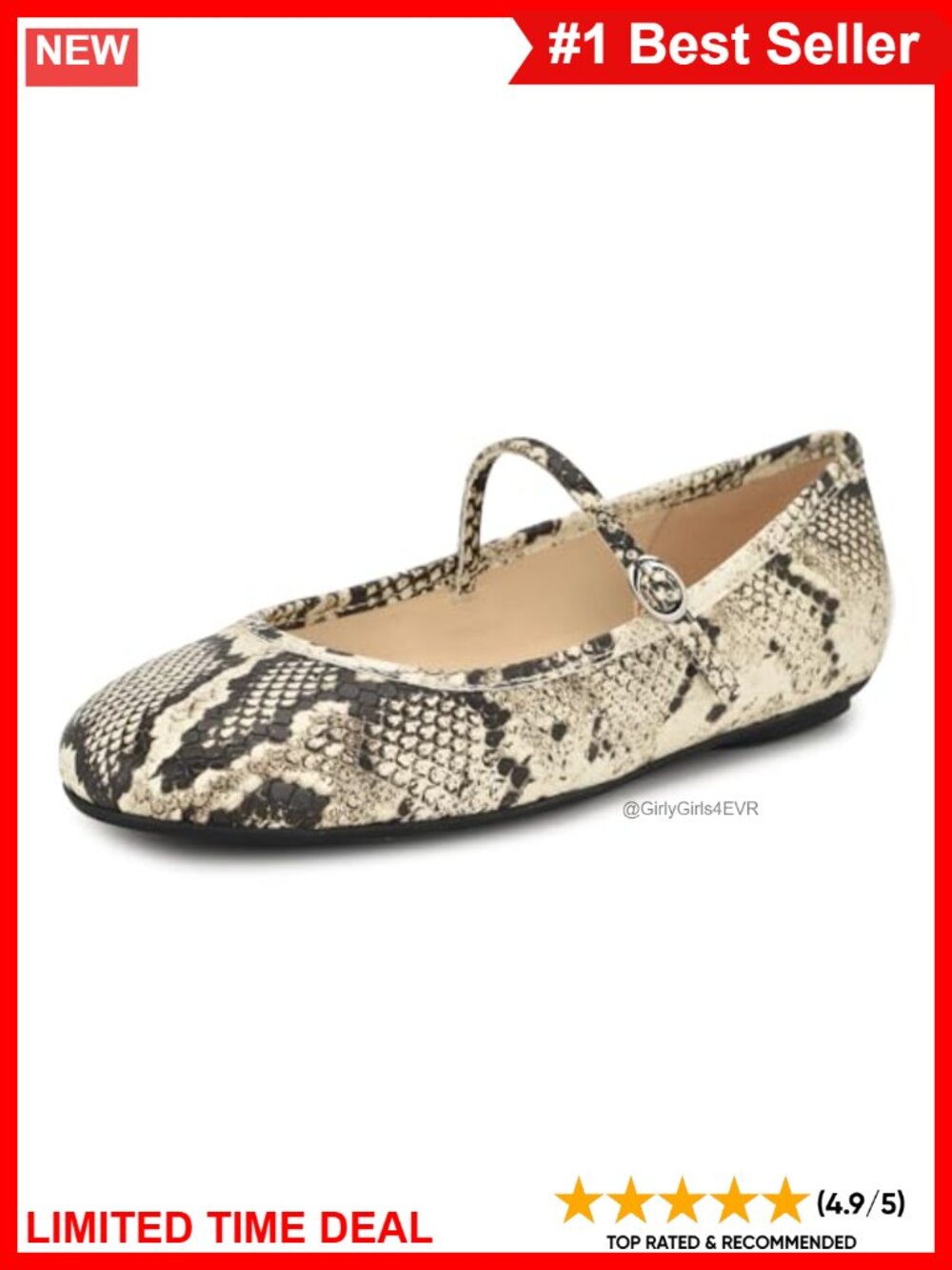 Classik Round Toe Buckle Mary Jane Ballet Flats Faux Leather